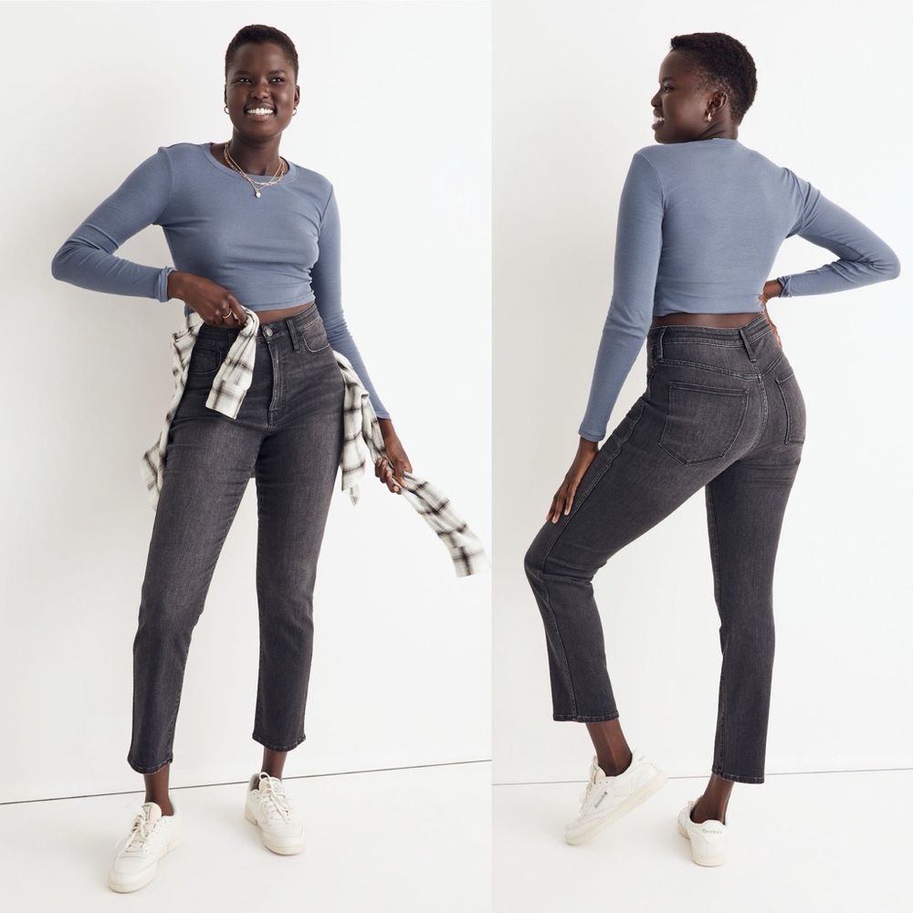 Madewell Tall Curvy High Rise Slim Straight Jeans 26‎ Tall Richgrove Wash